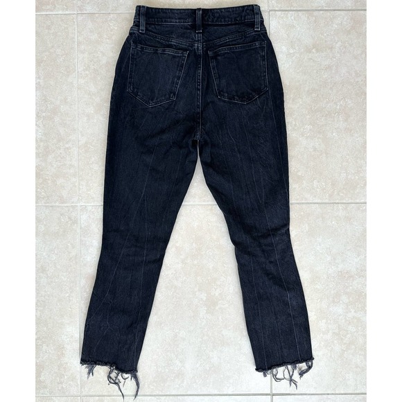 Abercrombie & Fitch Curve Love High Rise Black Distressed Mom Jeans - Picture 9 of 12